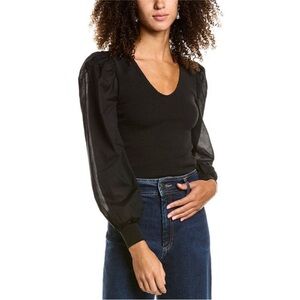 Nation LTD Della Smocked Combo Top Size M EUC